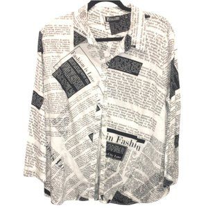 New York & Company Plus Button Front Blouse